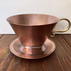 銅のコーヒードリッパー(台形型・2〜4杯用)  ※受注品 1枚目の画像