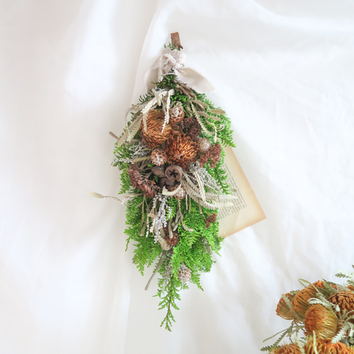 クリスマス(*^^*)縦長スワッグ フレッシュ swag クリスマススワッグ て