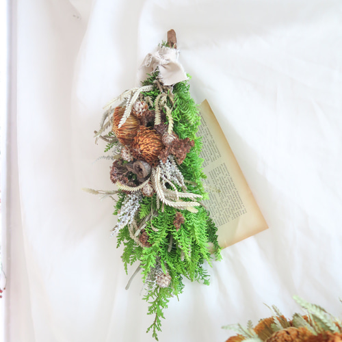 2024超早割クリスマス くbrown vertical Christmas swag クリスマス