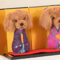トイプードル　お雛様　雛人形　雛飾り　お祝い　羊毛フェルト　犬　お節句　プレゼント 3枚目の画像