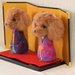 トイプードル　お雛様　雛人形　雛飾り　お祝い　羊毛フェルト　犬　お節句　プレゼント 5枚目の画像