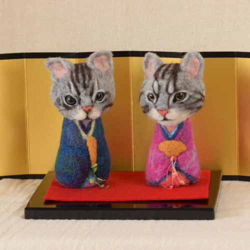 猫 ねこ お雛様 雛飾り 雛人形 節句 お祝い プレゼント 羊毛 猫 ねこ お雛様 雛飾り 雛人形 節句 お祝い プレゼント 羊毛