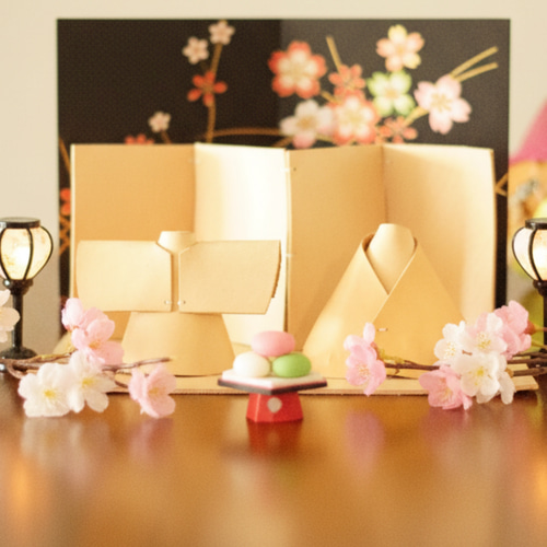 本革レザーの雛飾り雛人形セット ひなまつり桃の節句の飾り物 きなり