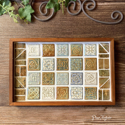 アンティーク　木製トレイ　タイル　花柄　お盆　ヴィンテージ　レトロ Amazon.co.jp: IwaiLoft「シノワズリ・レトロ」フローラガラス