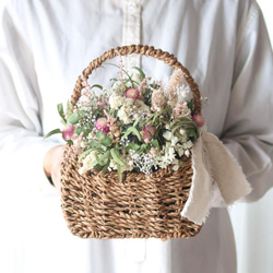 ドライフラワーブルーグレー系ブーケ スワッグ インテリア ドライ