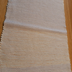 手織り　綿と絹のやさしいマフラー　経糸灰ピンク（短め）　作品2101 9枚目の画像