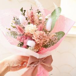 特集掲載】ピンクベージュのドライフラワーブーケ ドライフラワー MOOI