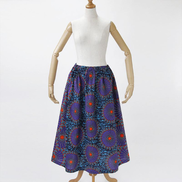 アフリカ布のロングスカート｜アフリカンプリント  ロング・マキシ 7枚目の画像