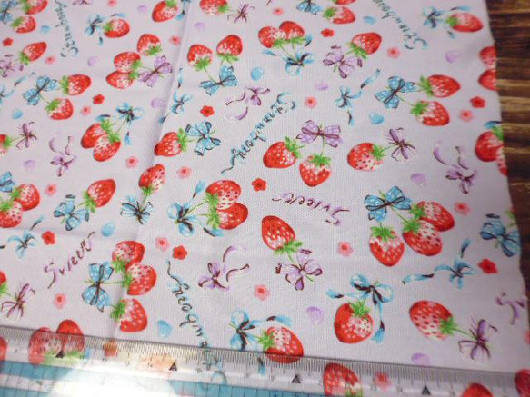 イチゴ柄生地（オックス）50cm×50cm 生地 natuko@(ssym)a 通販