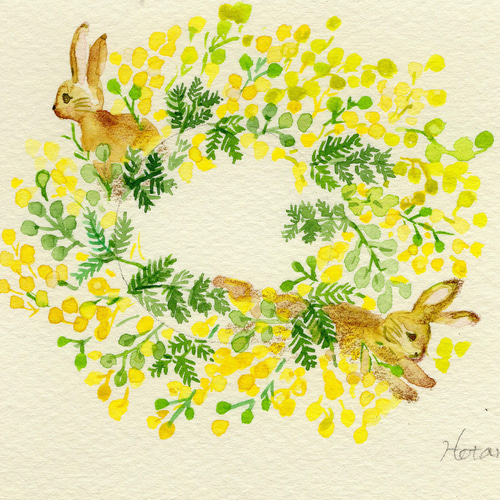 水彩画 原画 うさちゃんのかわいい花瓶 人気商品ランキング 水彩画 原画 絵画 花瓶の中 / うさちゃんの