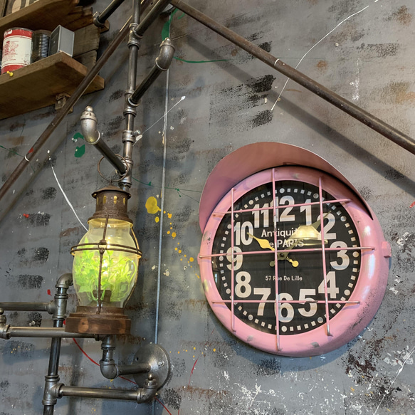 アメリカンヴィンテージ Style/ industrial /ウォールクロック/ Light