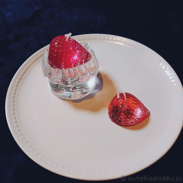 透明スイーツキャンドル「苺」 8枚目の画像