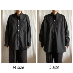 【受注生産】3way  カラーシャツ/ブラック/Mサイズ/ユニセックス/コットン/シャツ/ブラウス 13枚目の画像
