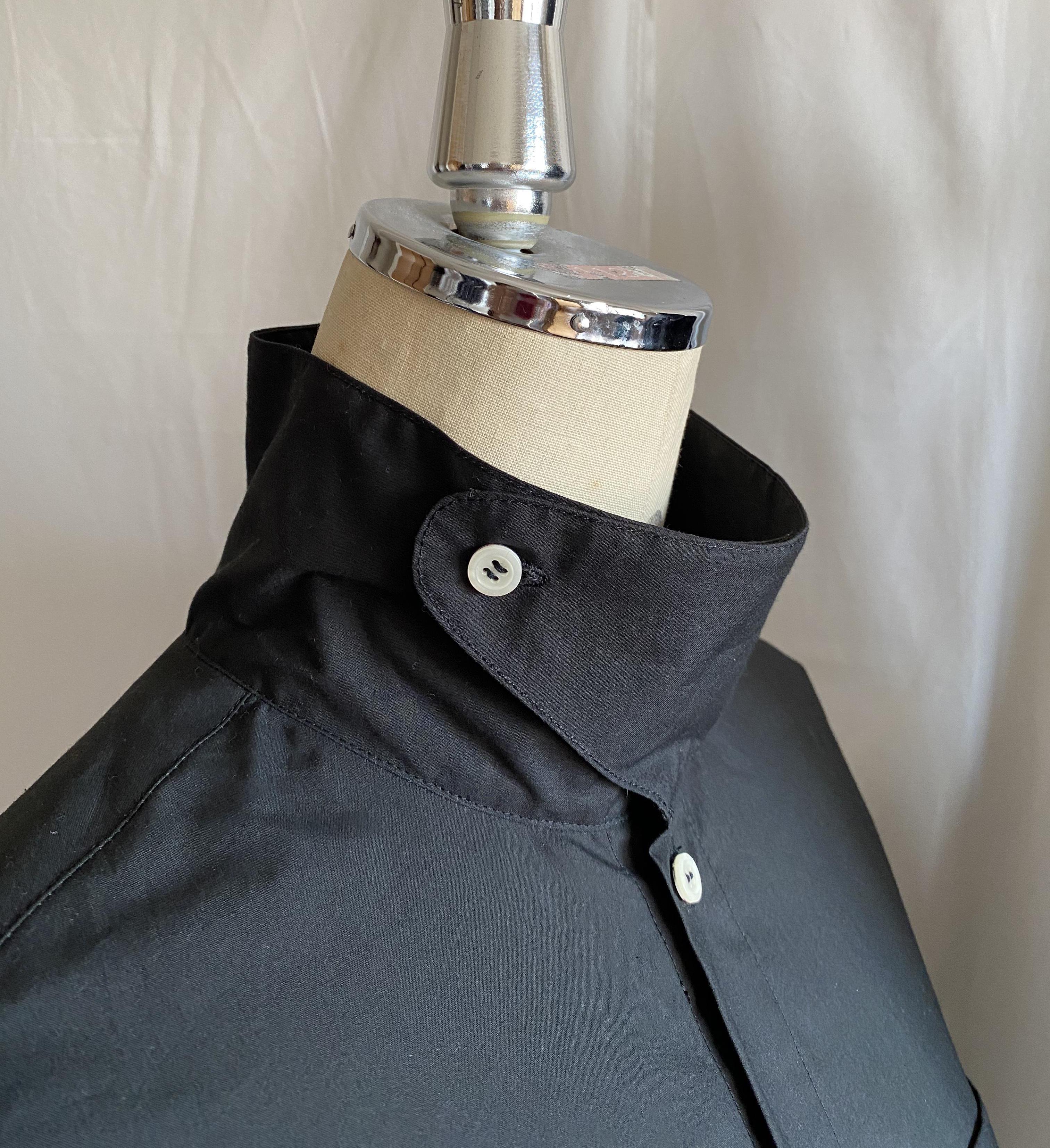 【受注生産】3way  カラーシャツ/ブラック/Mサイズ/ユニセックス/コットン/シャツ/ブラウス