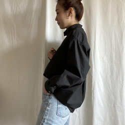 【受注生産】3way  カラーシャツ/ブラック/Mサイズ/ユニセックス/コットン/シャツ/ブラウス 9枚目の画像