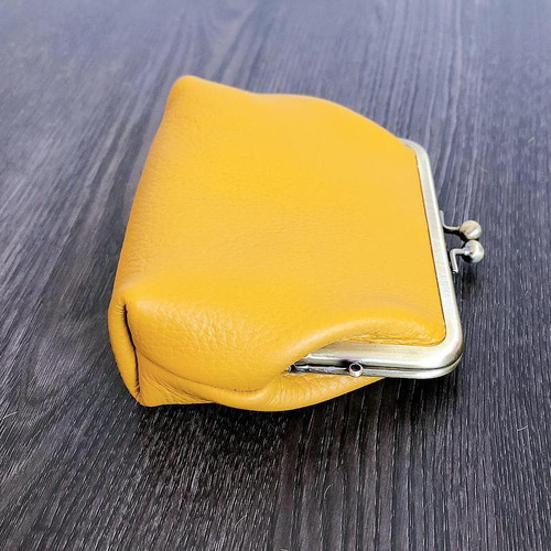 大人気／イタリアンシュリンクレザーの親子がま口財布＆おまけのミニ