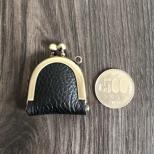 大人気／イタリアンシュリンクレザーの親子がま口財布＆おまけのミニ