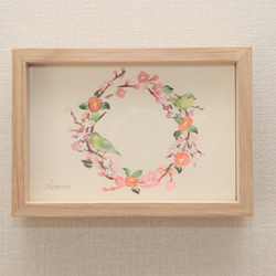手描きイラスト✣創作水彩原画『朧桜』 朧月と桜＊ 原画 送料無料 インテリア イラスト がちゃ 通販