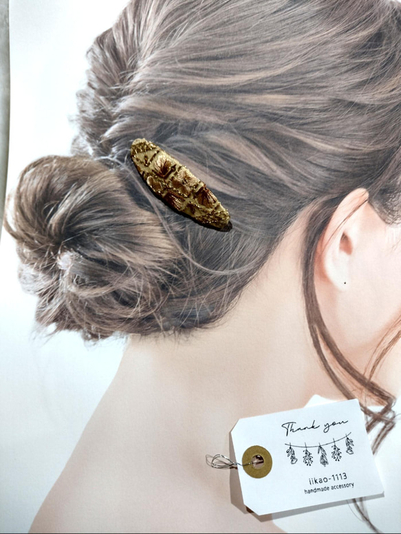 8color【7㌢】大人も似合うインド刺繍リボンのヘアピン　ぱっちんピン　 8枚目の画像