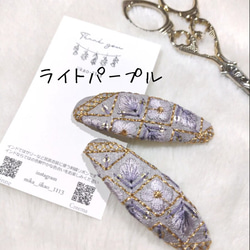 8color【7㌢】大人も似合うインド刺繍リボンのヘアピン　ぱっちんピン　 5枚目の画像