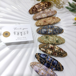 8color【7㌢】大人も似合うインド刺繍リボンのヘアピン　ぱっちんピン　 2枚目の画像