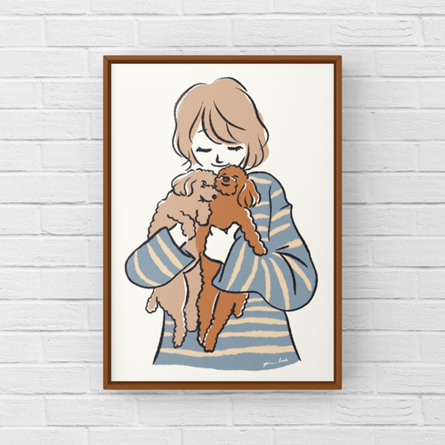 トイプードル【パピー】A4ポスター 犬 ペット イラスト うちの子