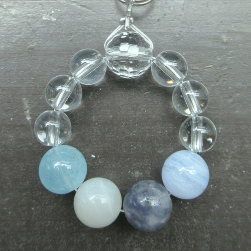 アイオライトxアクアマリンxムーンストーンxブルーレースストラップ