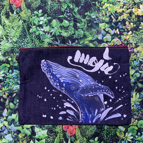 クジラポーチデニムハンドメイド