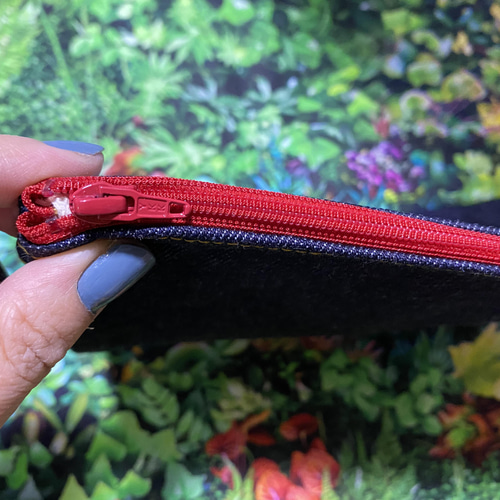 ハンドメイド&ハンドペイント デニムポーチMサイズ