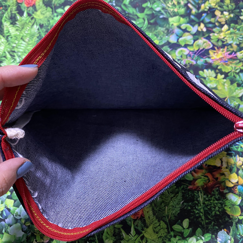 ハンドメイド&ハンドペイント デニムポーチMサイズ