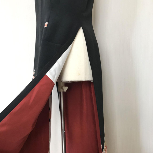 彩　着物リメイク♪華やかな和風アオザイ❣️パンツなし 彩 着物リメイク♪華やかな和風アオザイ❣️絞り