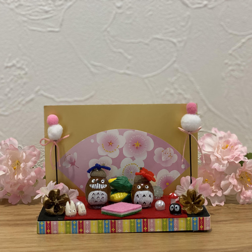 どんぐりアート♡こたつでみかん＆かまくら・節分&お雛様2点　ミニオブジェ計10個 どんぐりアート♡こたつでみかん＆かまくら・節分&お雛様2点