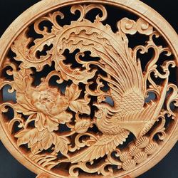 鳳凰牡丹3 26.5cm(ほうおう・ぼたん) 参次元彫刻『雅』 透かし 鳳凰牡丹3 26.5cm(ほうおう・ぼたん) 参次元彫刻『雅』 透かし