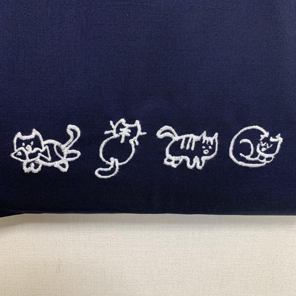 《送料無料》入園入学にも！レッスンバック　猫刺繍 6枚目の画像