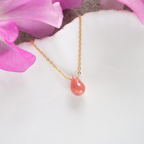 インカローズ✴ワイヤーラッピングネックレス インカローズ ペンダントトップ ワイヤーラッピング ネックレス