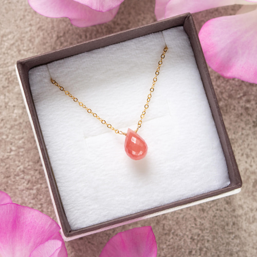 インカローズ✴ワイヤーラッピングネックレス インカローズ ペンダントトップ ワイヤーラッピング ネックレス