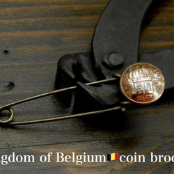 ＃B69　Kingdom of Belgium Coin Brooch 2枚目の画像