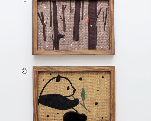 額縁絵A5サイズ・アップリケ刺繍19・20 フォトフレーム・写真立て