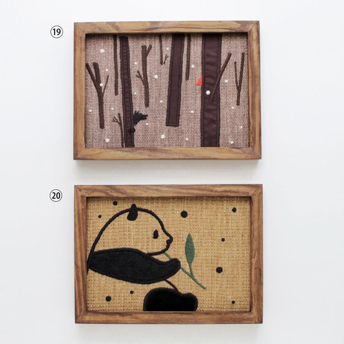 額縁絵A5サイズ・アップリケ刺繍19・20 フォトフレーム・写真立て