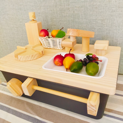 おままごとキッチン　卓上　ハーフタイプ　木製　おもちゃ　プレゼント 1枚目の画像