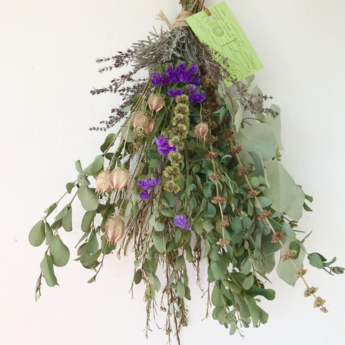 香り立つ無農薬 レモンの香りワックスフラワー・ユーカリ・タイム