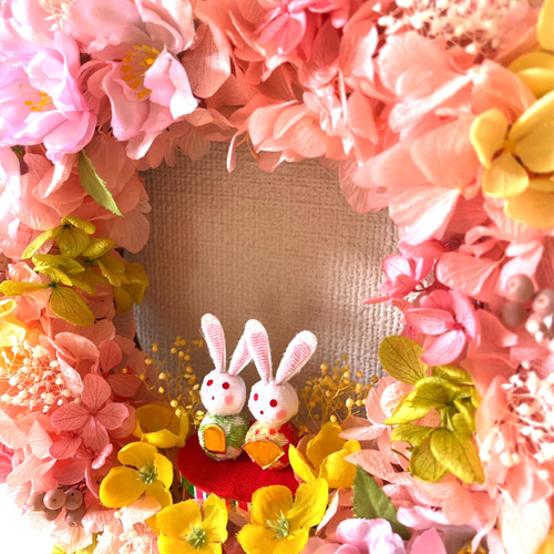 新作】お雛様リース＊春のパステルカラー＊プリザーブドフラワーリース