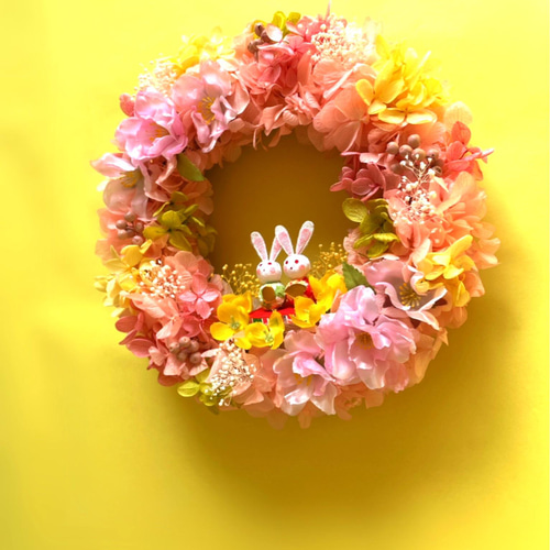 新作】お雛様リース＊春のパステルカラー＊プリザーブドフラワーリース