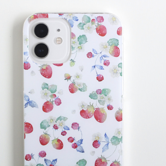 苺とラズベリー ハード スマホケース【全機種対応&送料無料】iPhone Android Xperia GALAXY 2枚目の画像