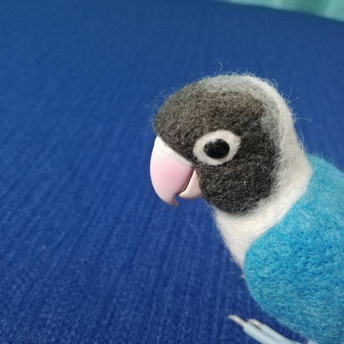 羊毛フェルト ブルーボタンインコ 羊毛フェルト とりもの 通販