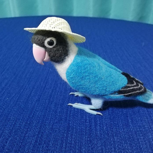 羊毛フェルト ブルーボタンインコ 羊毛フェルト とりもの 通販 羊毛フェルト ブルーボタンインコ 羊毛フェルト とりもの 通販