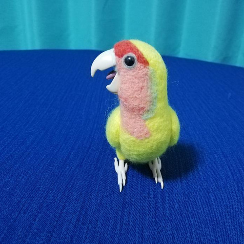羊毛フェルト コザクラインコ ゴールデンチェリー 羊毛フェルト とり