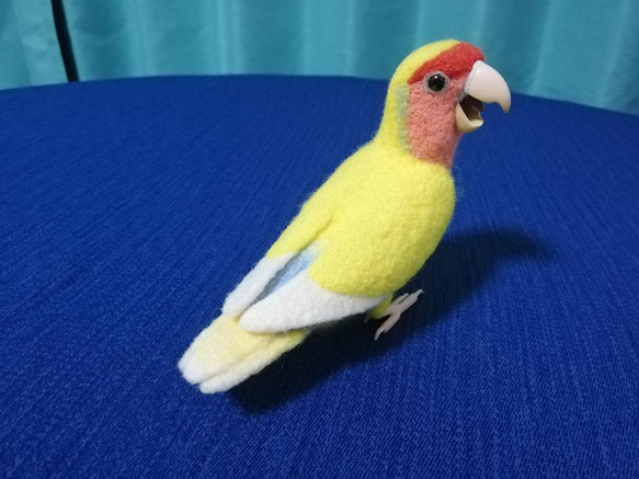 羊毛フェルト コザクラインコ ゴールデンチェリー 羊毛フェルト とり