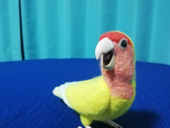 羊毛フェルト　コザクラインコ　ゴールデンチェリー 5枚目の画像