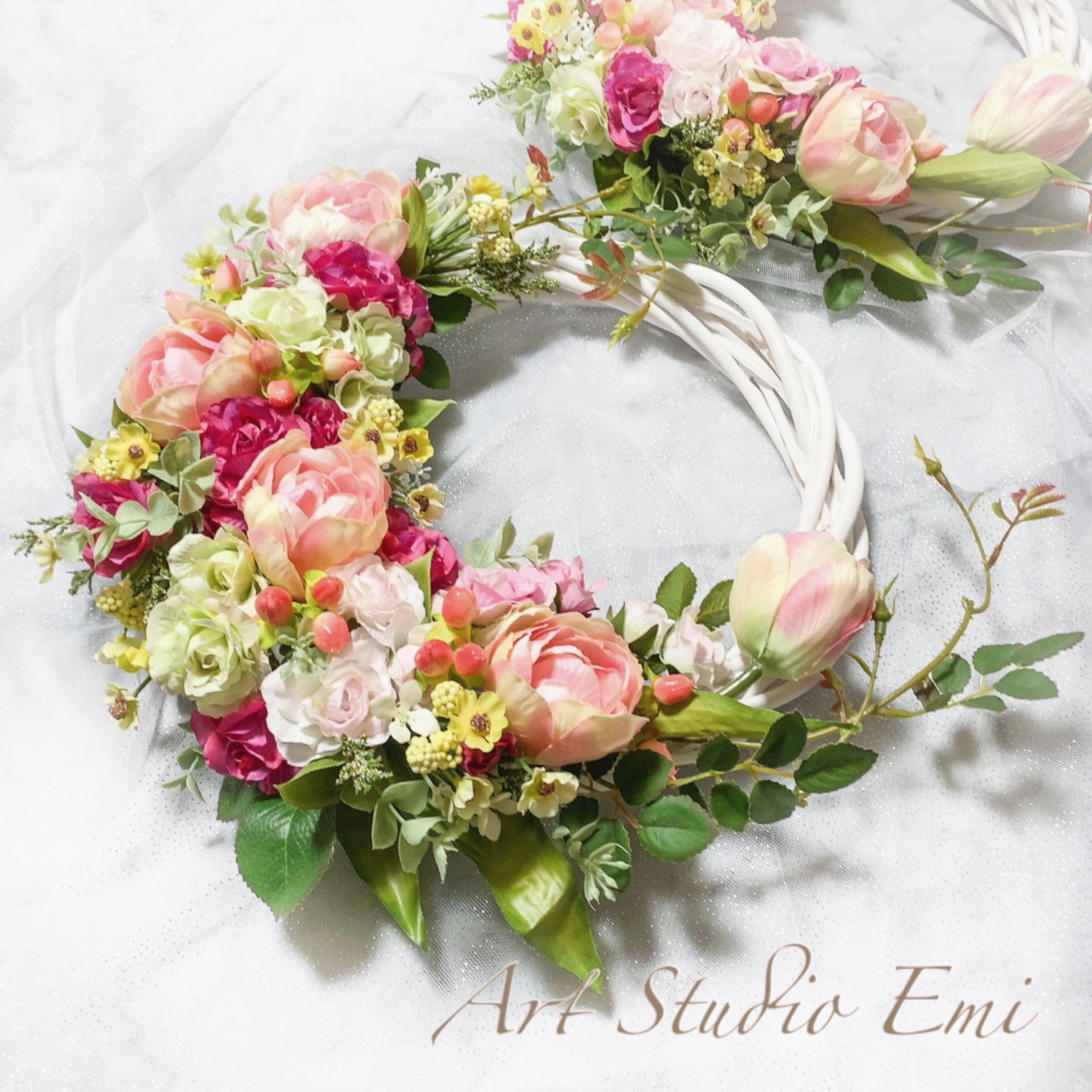 ステンドグラス　チューリップリース